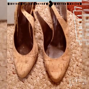 Vintage Donald J Pliner Cork Sling Backs